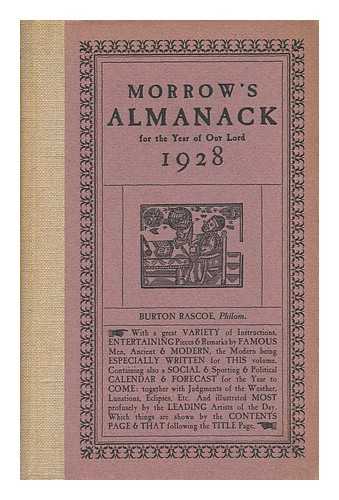 RASCOE, BURTON (INTRO. BY) - Morrow's Almanack for the Year of Our Lord ... 1928-