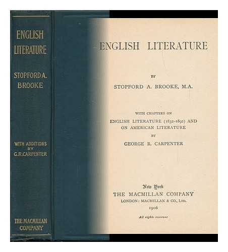 BROOKE, STOPFORD AUGUSTUS (1832-1916) - English Literature