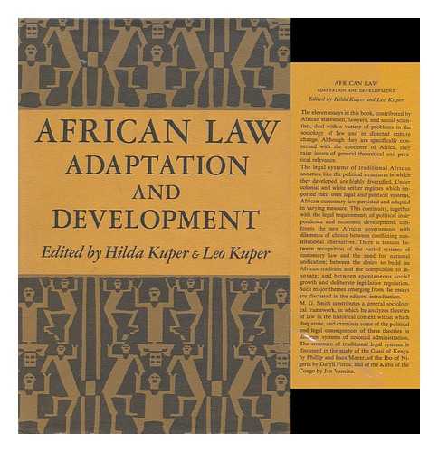 KUPER, HILDA (ED. ) - African Law: Adaptation and Development, Edited by Hilda Kuper and Leo Kuper
