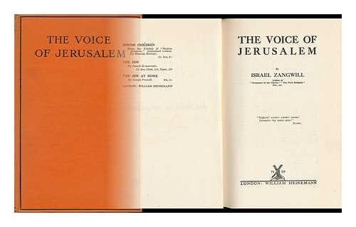 ZANGWILL, ISRAEL - The Voice of Jerusalem