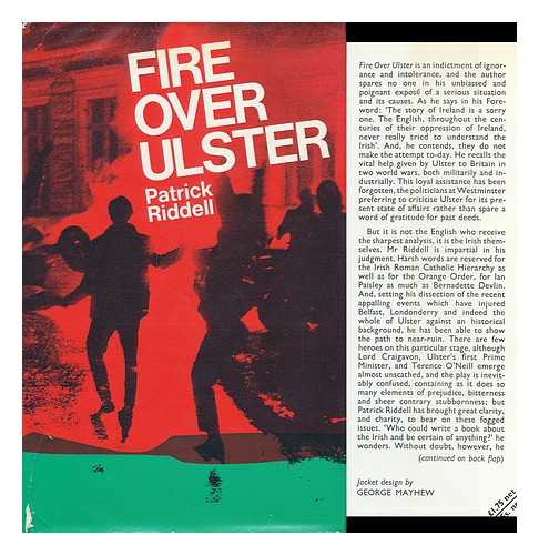 RIDDELL, PATRICK - Fire over Ulster / Patrick Riddell