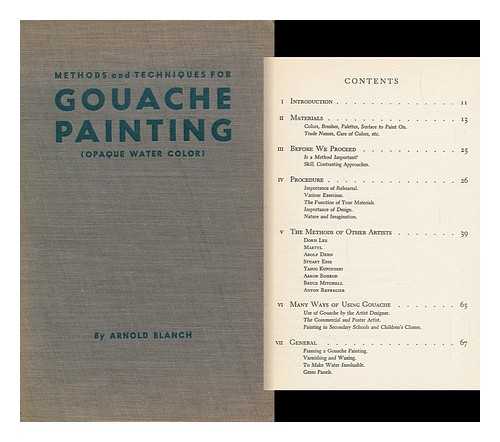 BLANCH, ARNOLD (1896-1968) - Methods and Techniques for Gouache Painting