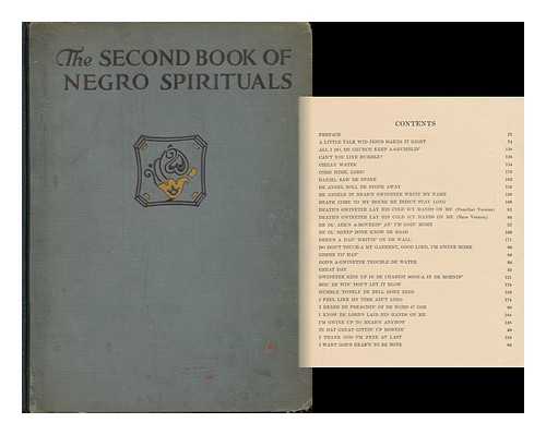 JOHNSON, JAMES WELDON (1871-1938) - The Second Book of Negro Spirituals