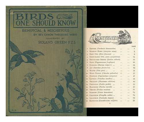 WOOD, THEODORE - Birds One Should Know : Beneficial and Mischievous