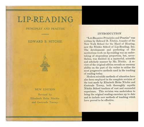 NITCHIE, EDWARD BARTLETT (1876-1917) - Lip-Reading Principles and Practise