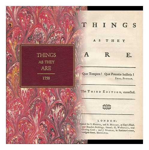 EGMONT, JOHN PERCEVAL, EARL OF (1711-1770) - Things As They Are - [A Pamphlet on the Political Relations of England]