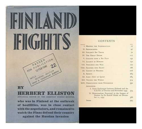 ELLISTON, HERBERT BERRIDGE - Finland Fights, by H. B. Elliston
