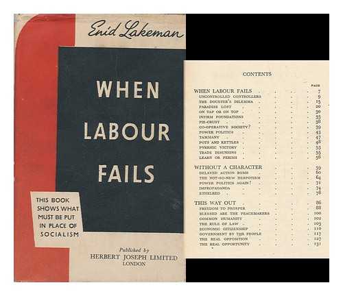 LAKEMAN, ENID - When Labour Fails