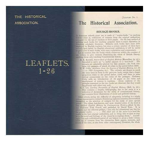 HISTORICAL ASSOCIATION (GREAT BRITAIN) - Leaflets Published by the Historical Association 1-26