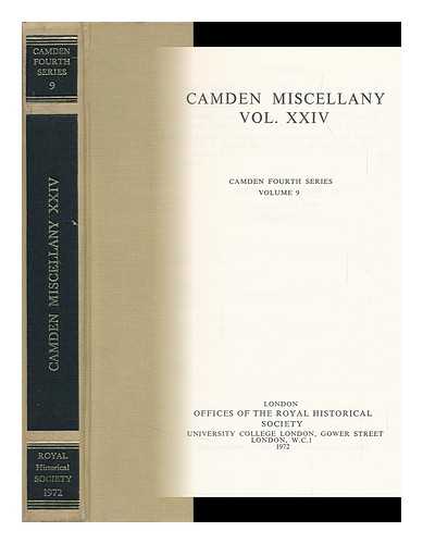 ROYAL HISTORICAL SOCIETY (GREAT BRITAIN) - Camden Miscellany Vol. 24