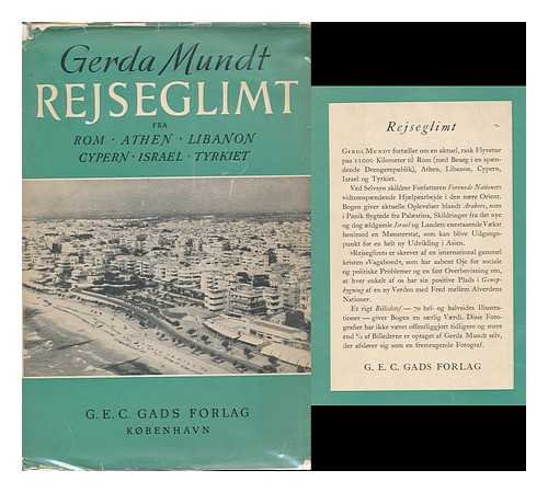 MUNDT, GERDA - Rejseglimt Fra Rom, Athen, Libanon, Cypern, Israel, Tyrkiet