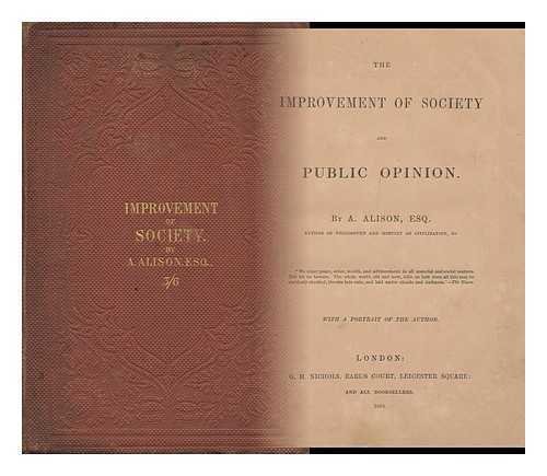Alison, Alexander - The Improvement of Society and Public Opinion