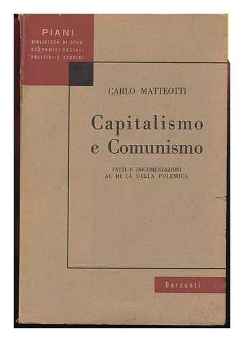 MATTEOTTI, CARLO - Capitalismo E Comunismo