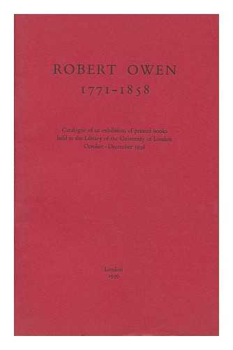 CANNEY, MARGARET - Robert Owen, 1771-1858