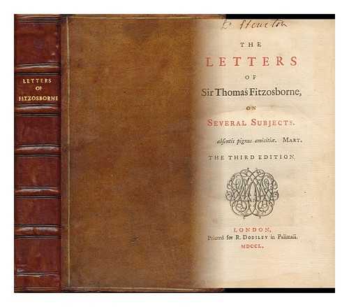 MELMOTH, WILLIAM (1710?-1799) - The Letters of Sir Thomas Fitzosborne, on Several Subjects