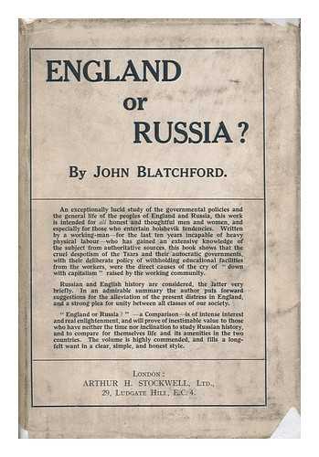 BLATCHFORD, JOHN - England or Russia?