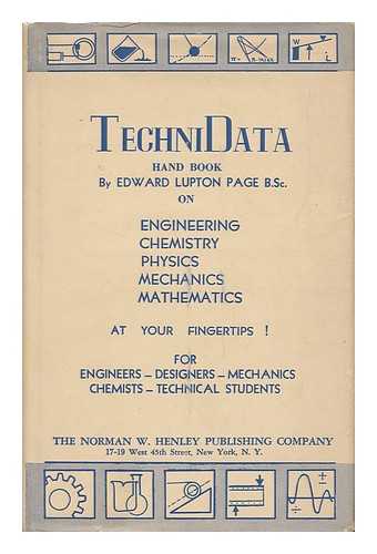 PAGE, EDWARD LUPTON - Technidata Hand Book