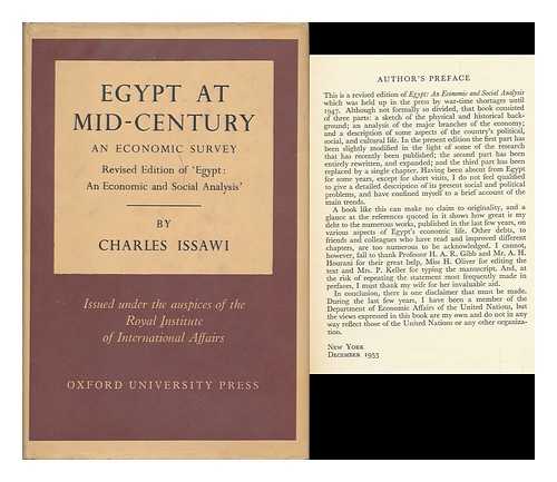 ISSAWI, CHARLES PHILIP - Egypt At Mid-Century, an Economic Survey. Published under the Auspices of the Royal Institute of International Affairs