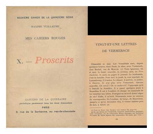 VUILLAUME, MAXIME (1844-1925) - Mes Cahiers Rouges Au Temps De La Commune