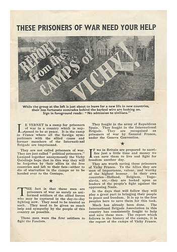 INTERNATIONAL BRIGADE ASSOCIATION - Report from the Camps of Vichy