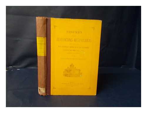 REAL OBSERVATORIO DE MADRID (MADRID) - Resumen De Las Observaciones Meteorologicas Efectuadas En La Peninsula Y Algunas De Sus Islas Adyacentes Durante Los Anos 1893 Y 1894. Ordenado Y Publicado Por El Observatorio De Madrid. ) [With an Introduction by A. Aguilar. ]