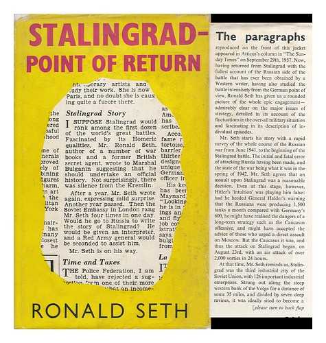SETH, RONALD - Stalingrad: Point of Return; the Story of the Battle, August 1942-February 1943