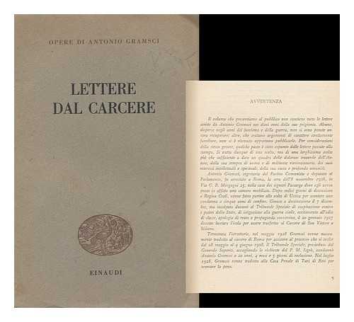 GRAMSCI, ANTONIO (1891-1937) - Lettere Dal Carcere