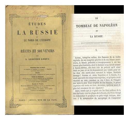 LEOUZON LE DUC, L. (LOUIS)  (1815-1889) - Etudes Sur La Russie Et Le Nord De L'Europe : Recits Et Souvenirs