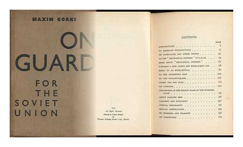 GORKY, MAKSIM (1868-1936) - On Guard for the Soviet Union / [By] Maxim Gorki