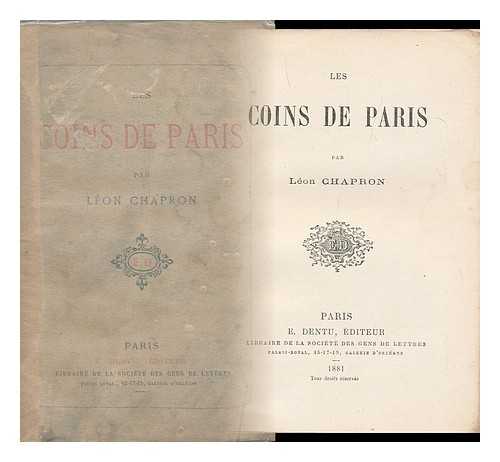 CHAPRON, LEON - Les Coins De Paris