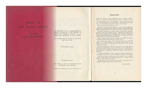 BEAVERBROOK, MAX AITKEN, BARON (1879-1964). GREAT BRITAIN. MINISTRY OF INFORMATION - Spirit of the Soviet Union : Anti-Nazi Cartoons and Posters. Foreword, Lord Beaverbrook ; Illustrations: the Work of Soviet Artists