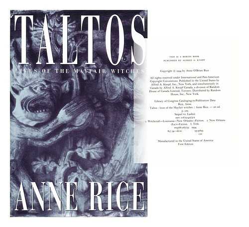 RICE, ANNE (1941-) - Taltos : Lives of the Mayfair Witches / Anne Rice