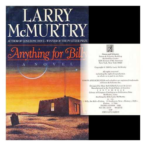 MCMURTRY, LARRY - Anything for Billy / Larry McMurtry