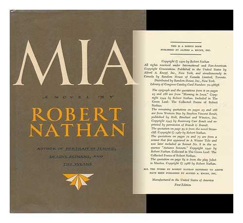 NATHAN, ROBERT (1894-1985) - Mia