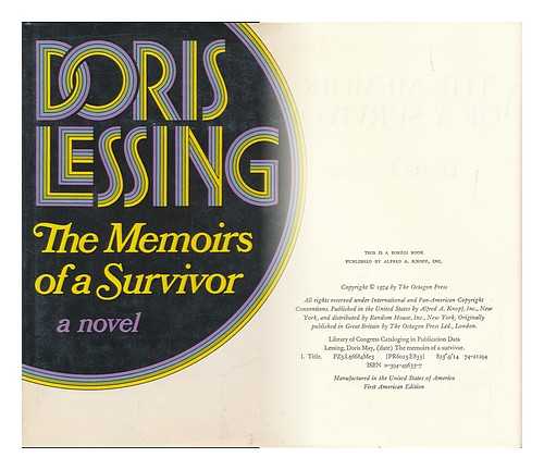 LESSING, DORIS MAY, 1919- - The Memoirs of a Survivor / Doris Lessing