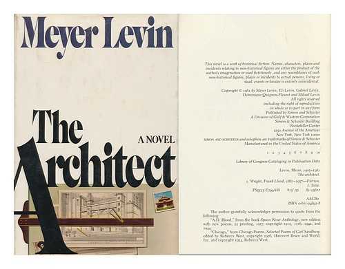 LEVIN, MEYER (1905-1981) - The Architect / Meyer Levin