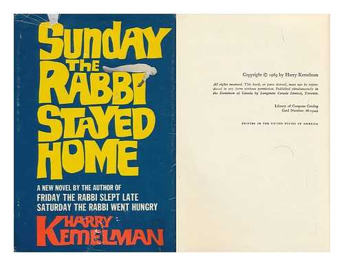KEMELMAN, HARRY - Sunday the Rabbi Stayed Home