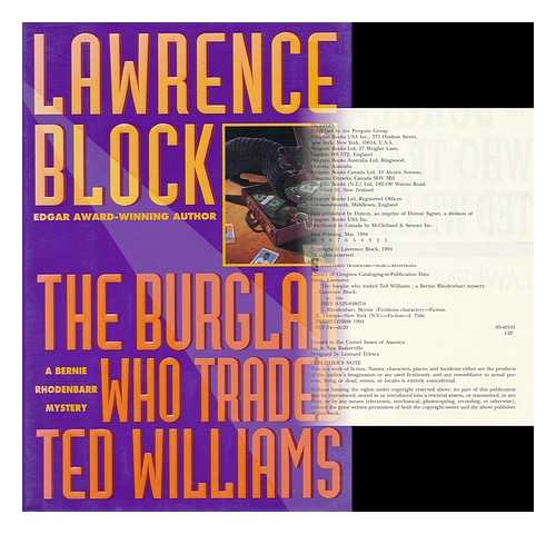 BLOCK, LAWRENCE - The Burglar Who Traded Ted Williams : a Bernie Rhodenbarr Mystery / Lawrence Block