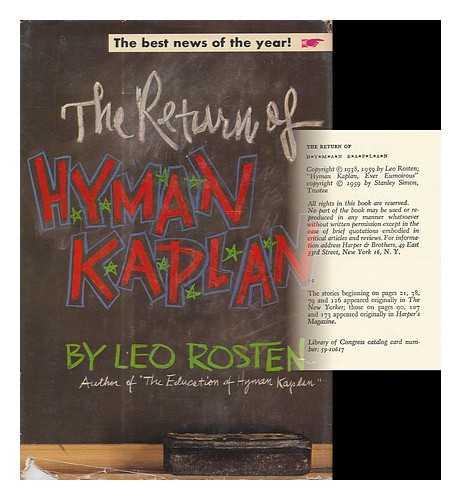 ROSTEN, LEO (1908- ) - The Return of Hyman Kaplan / Leo Rosten