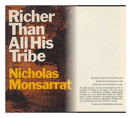 MONSARRAT, NICHOLAS (1910-) - Richer Than all His Tribe