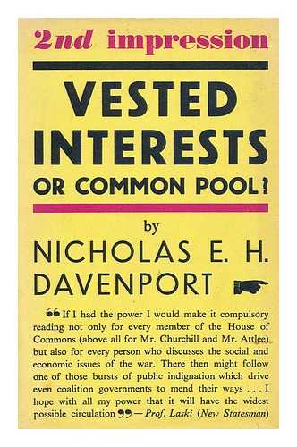 DAVENPORT, NICHOLAS ERNEST HAROLD - Vested Interests or Common Pool?