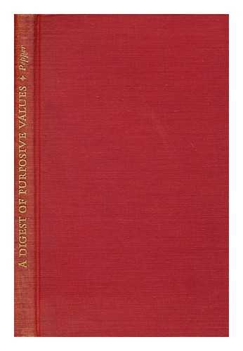 PEPPER, STEPHEN COBURN (1891-) - A Digest of Purposive Values