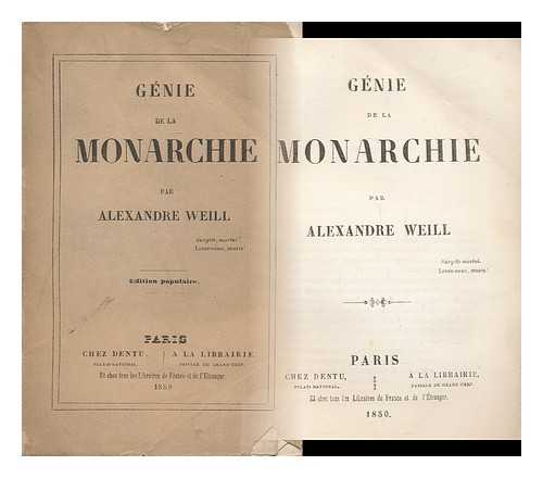 WEILL, ALEXANDRE - Genie De La Monarchie