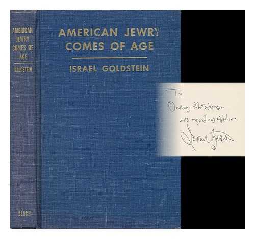 GOLDSTEIN, ISRAEL (1896- ) - American Jewry Comes of Age; Tercentenary Addresses