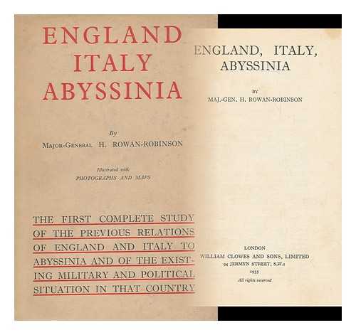 Rowan-Robinson, Henry, (B. 1873) - England, Italy, Abyssinia