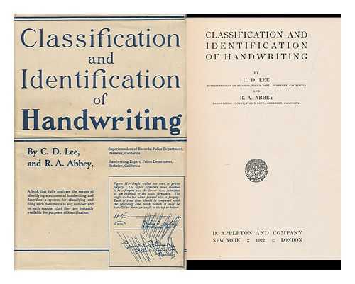 LEE, C. D. ABBEY, R. A. - Classification and Identification of Handwriting