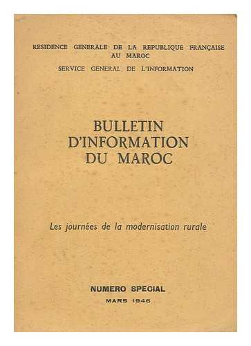 MOROCCO. SERVICE GENERAL DE L'INFORMATION - Bulletin D'information Du Maroc : Les Journees De La Modernisation Rurale/ Service General De L'information