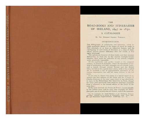 BIBLIOGRAPHICAL SOCIETY OF IRELAND. FORDHAM, HERBERT GEORGE, SIR (1854-1929) - The Road-Books and Itineraries of Ireland, 1647 to 1850 : a Catalogue