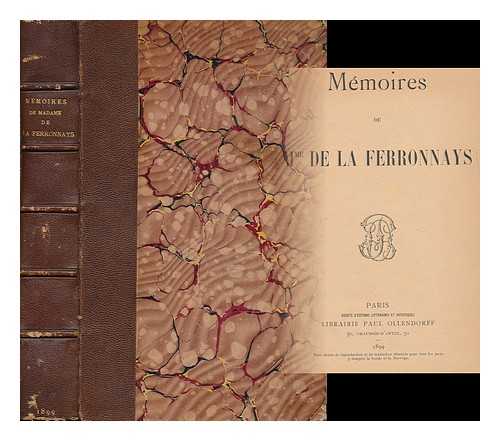 LA FERRONNAYS, MME. DE (GUILLELMINE-MARIE-LUCIE GILBERT FERRON DE) - Memoires De Mme De La Ferronnays