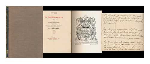 LA ROCHEFOUCAULD, FRANCOIS, DUC DE (1613-1680). GILBERT, D. L. GOURDAULT, J. - Oeuvres De La Rochefoucauld / Augmente De Morceaux Inedits ... Par D. L. Gilbert Et J. Gourdault. Tome 1, Appendice